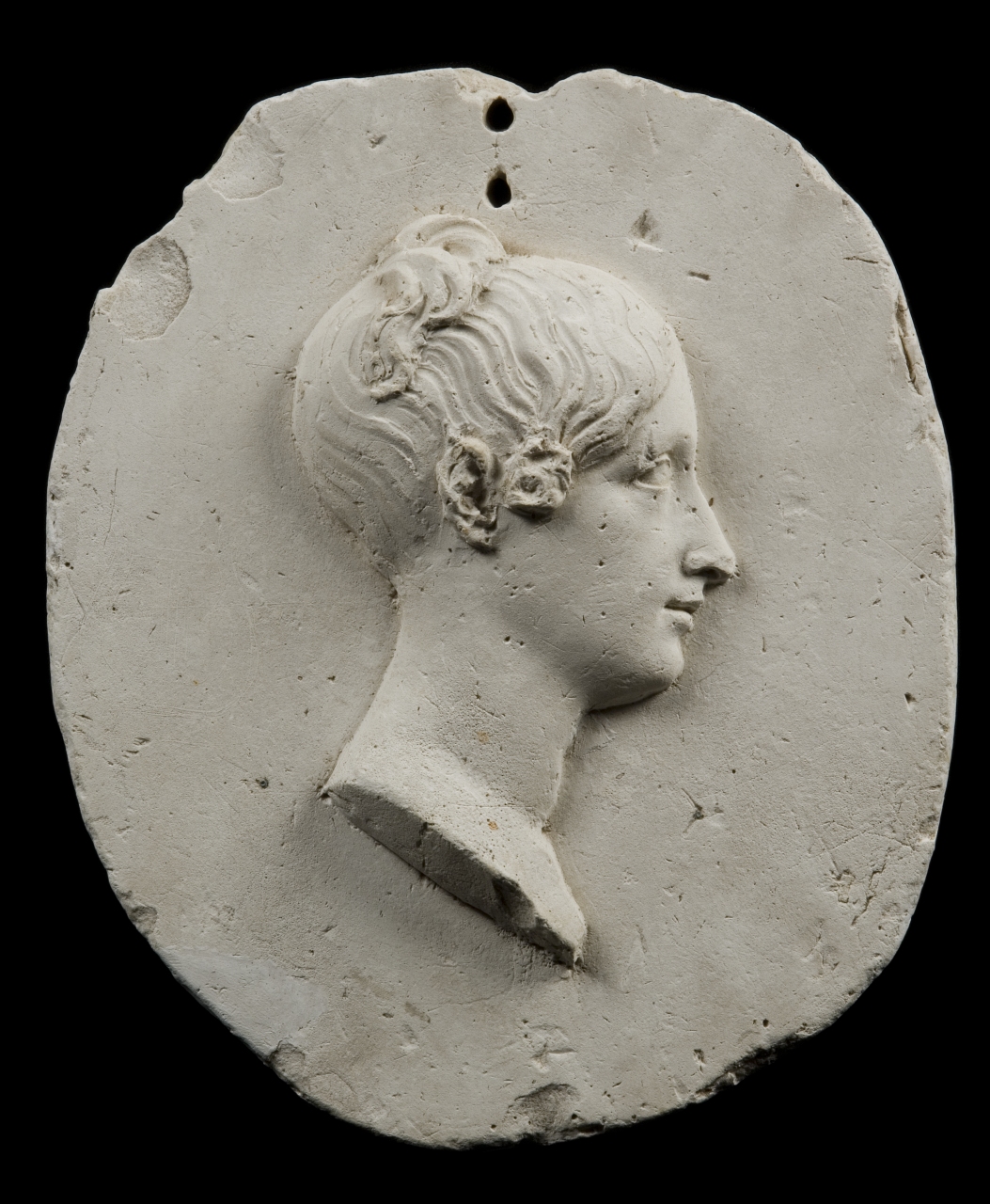 testa di donna di profilo (rilievo) di Bartolini Lorenzo (sec. XIX)