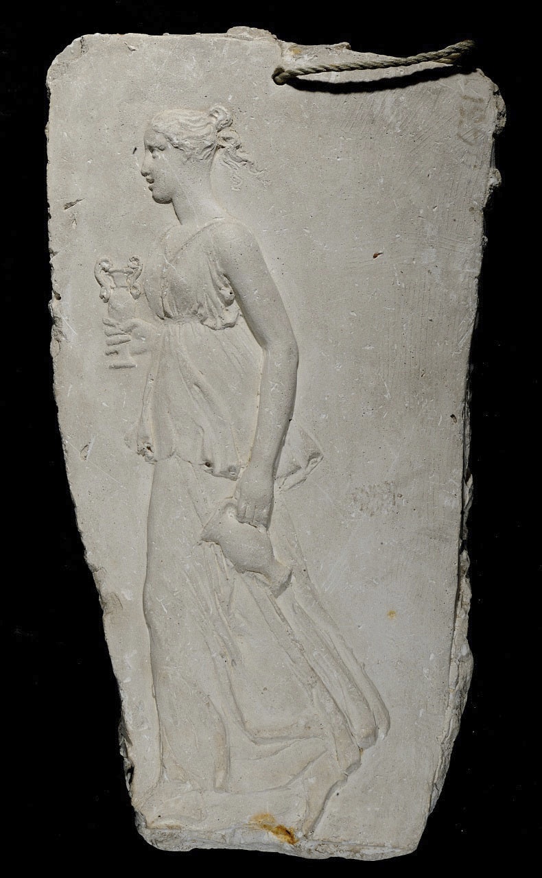 figura femminile recante due anfore (rilievo, frammento) di Bartolini Lorenzo (sec. XIX)