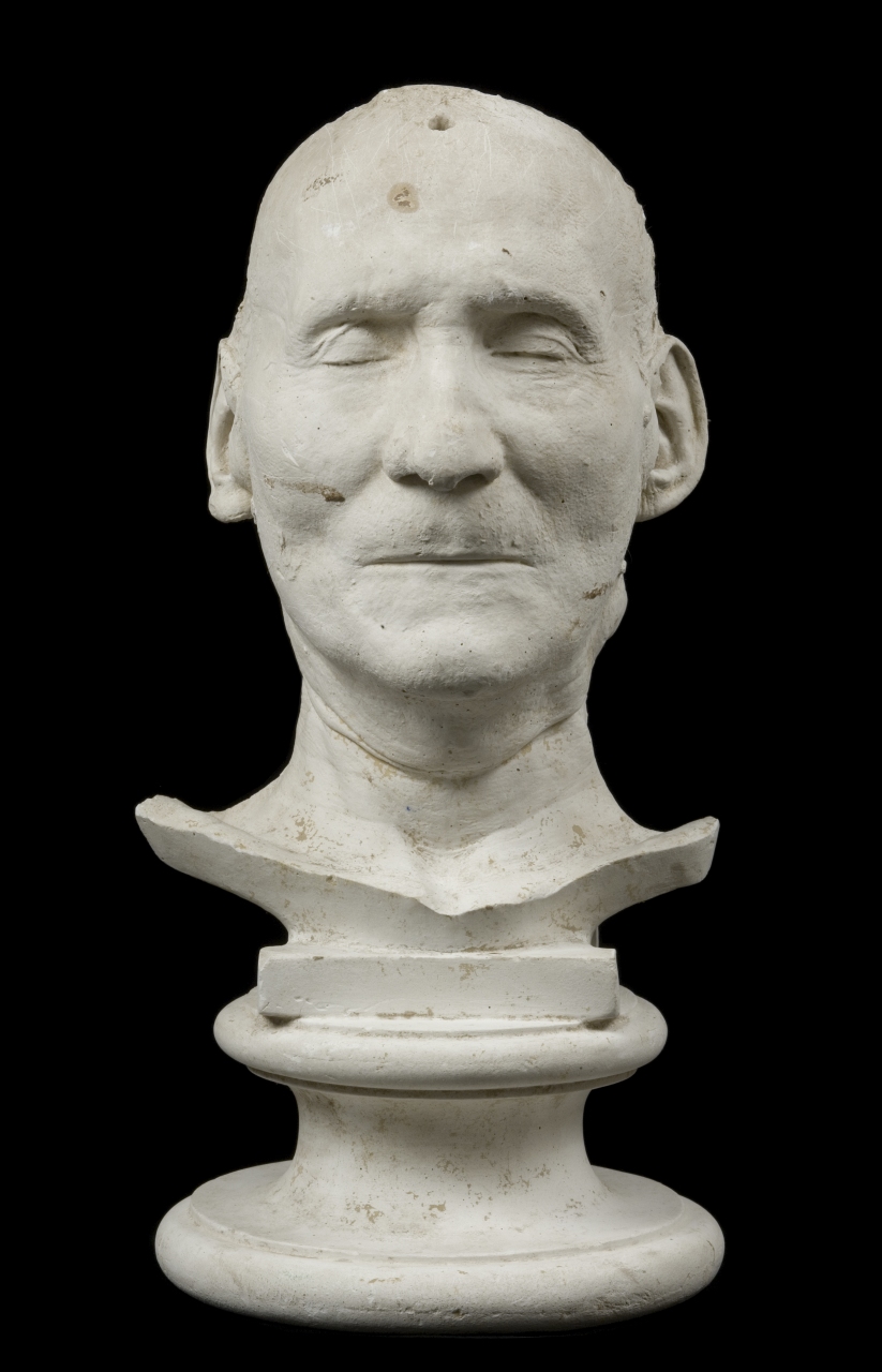 testa d'uomo anziano (maschera funebre) di Bartolini Lorenzo (attribuito) (sec. XIX)