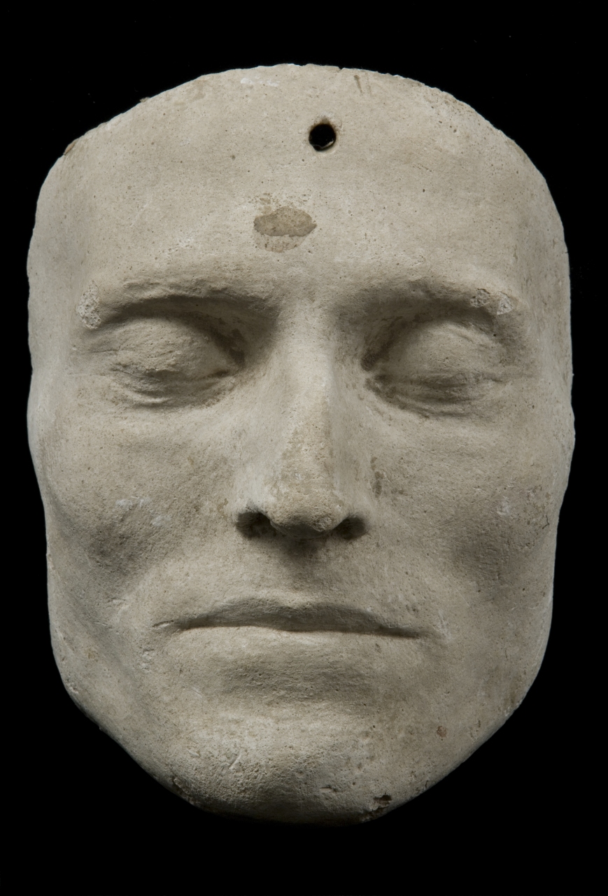 testa d'uomo (maschera funebre) di Bartolini Lorenzo (attribuito) (sec. XIX)