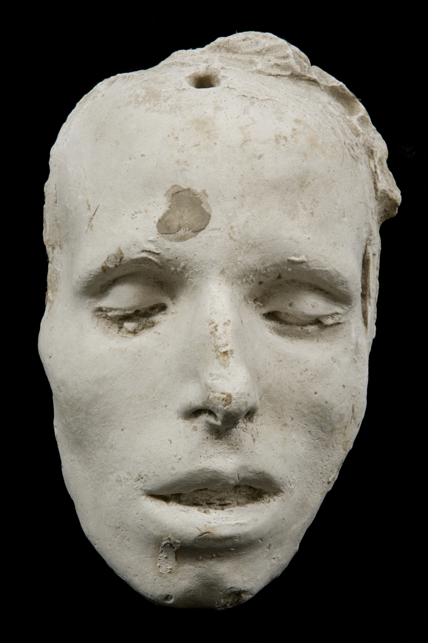 testa di giovane uomo (maschera funebre) di Bartolini Lorenzo (attribuito) (sec. XIX)