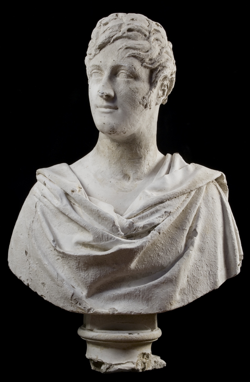 busto ritratto di giovane uomo panneggiato (modello per scultura) di Bartolini Lorenzo (sec. XIX)