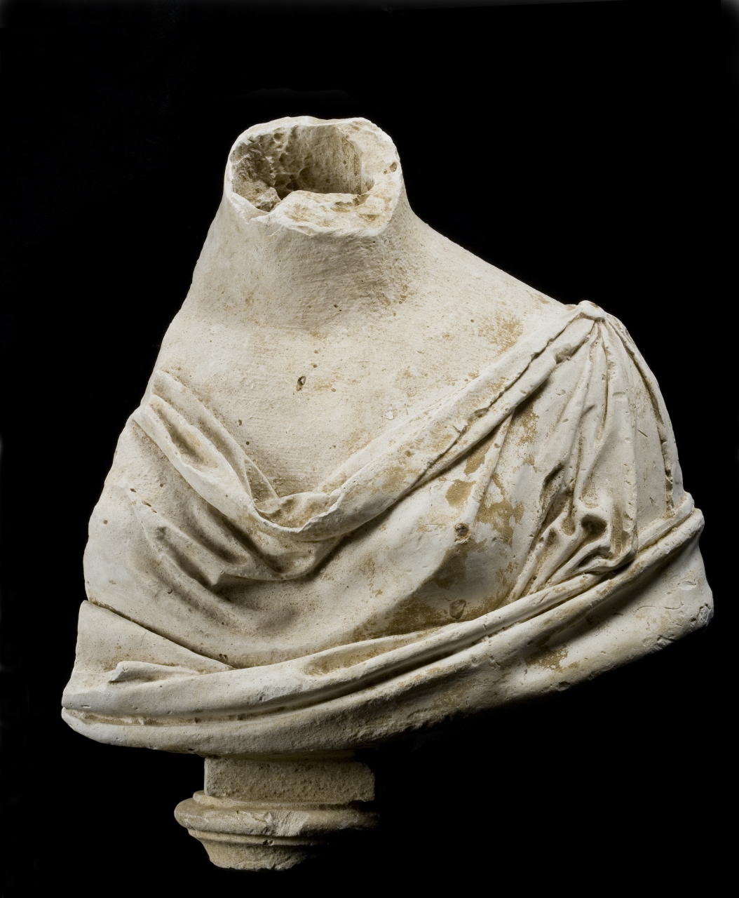 busto femminile panneggiato acefalo (modello per scultura, frammento) di Bartolini Lorenzo (sec. XIX)