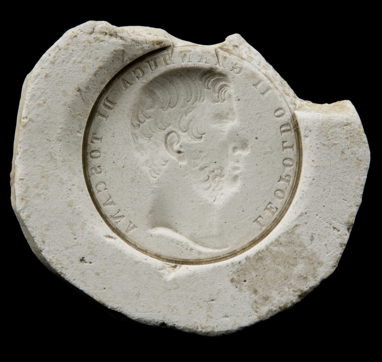 testa di Leopoldo II granduca di Toscana di profilo (calco di medaglia) di Bartolini Lorenzo (bottega) (sec. XIX)