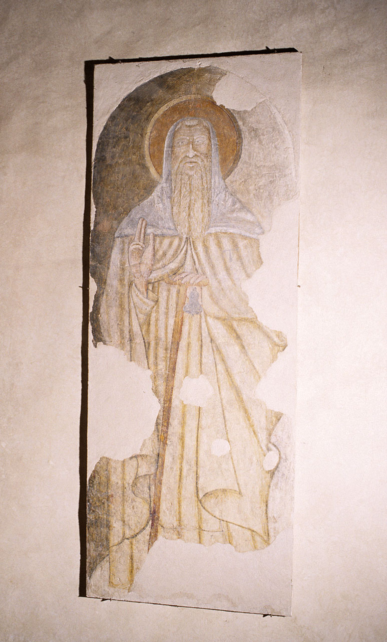 Sant'Antonio Abate (dipinto murale staccato) - ambito toscano (sec. XIV)