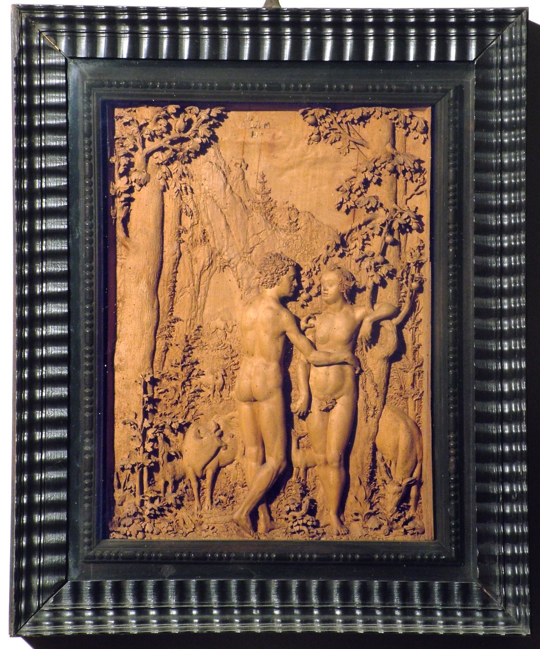 Adamo ed Eva (rilievo) di Maestro I.P (cerchia) (sec. XVI)