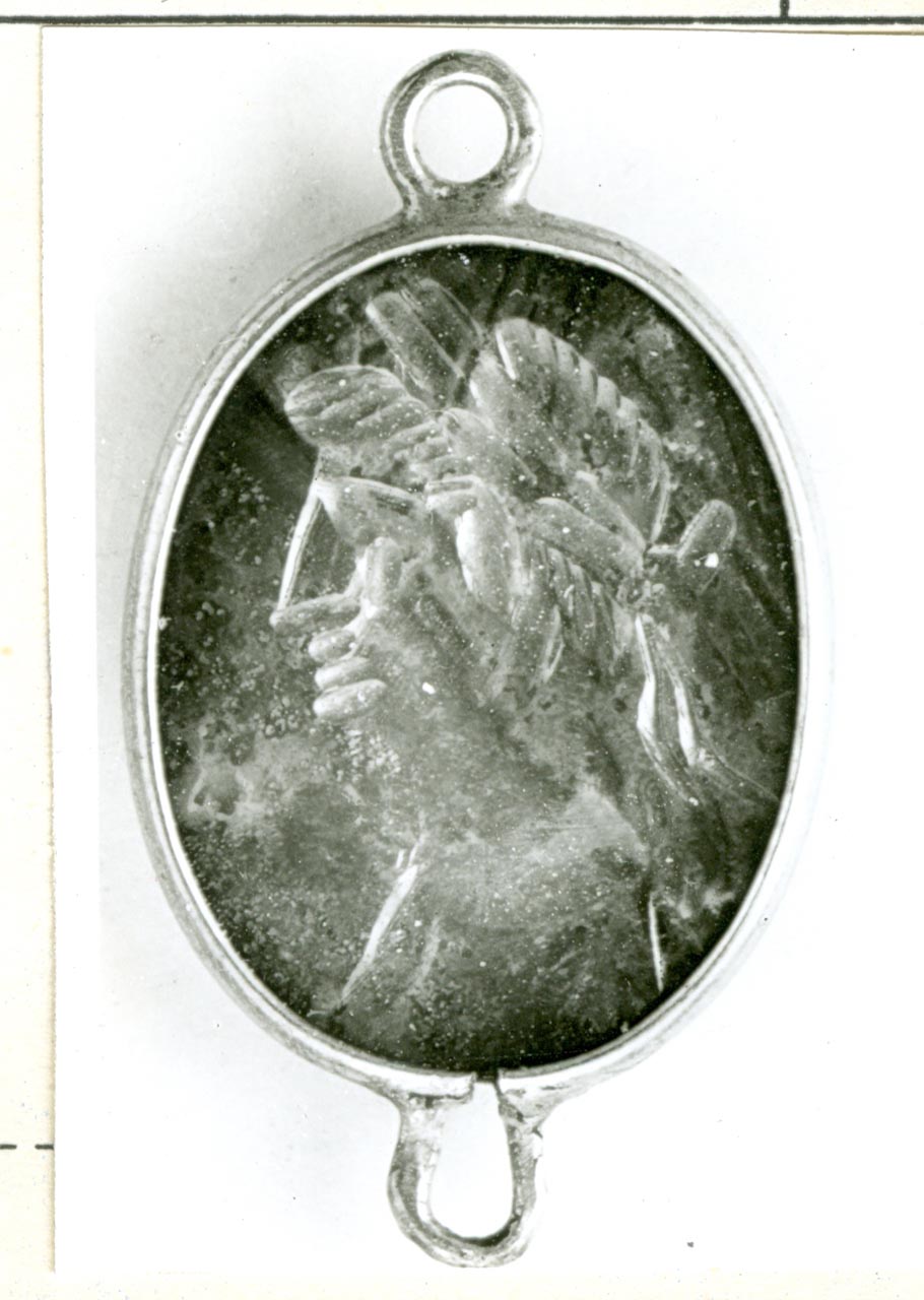 testa d'uomo di profilo (gemma) - bottega italiana (sec. XVIII)