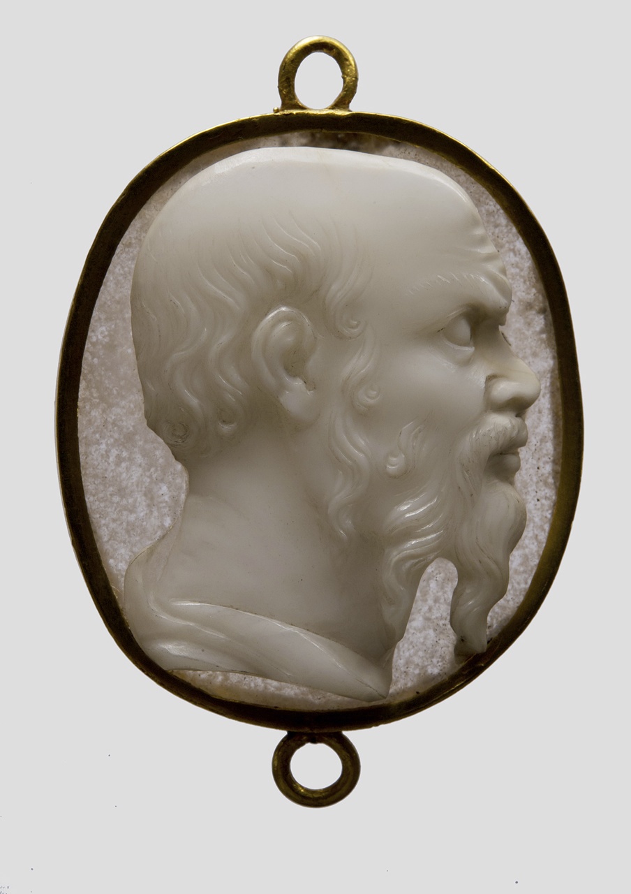 testa di Socrate (cammeo) di Marmita Lodovico detto Lodovico da Parma (prima metà sec. XVI)