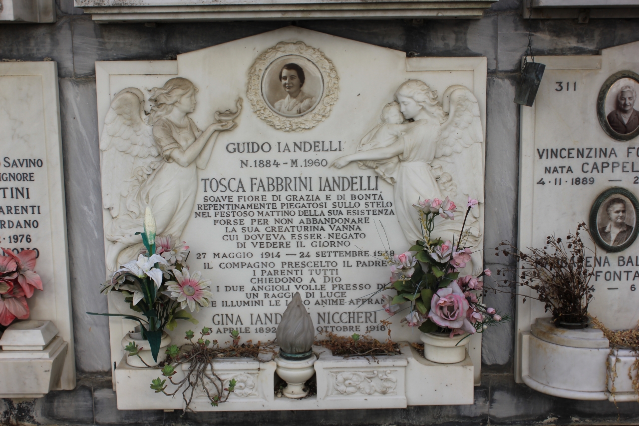 angeli (lapide tombale - a parete) di Ditta G. Fanfani e figlio (sec. XX)