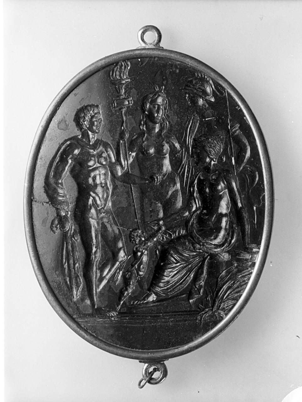 Giudizio di Paride (decorazione a intaglio) - bottega italiana (prima metà sec. XVI)