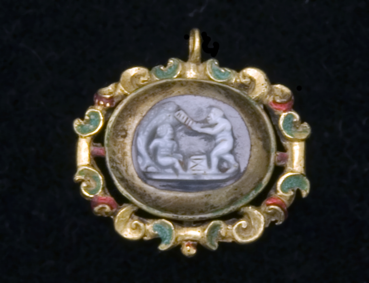 putti (cammeo) - bottega italiana (fine/ inizio, prima metà secc. XVI/ XVII, sec. XVII)