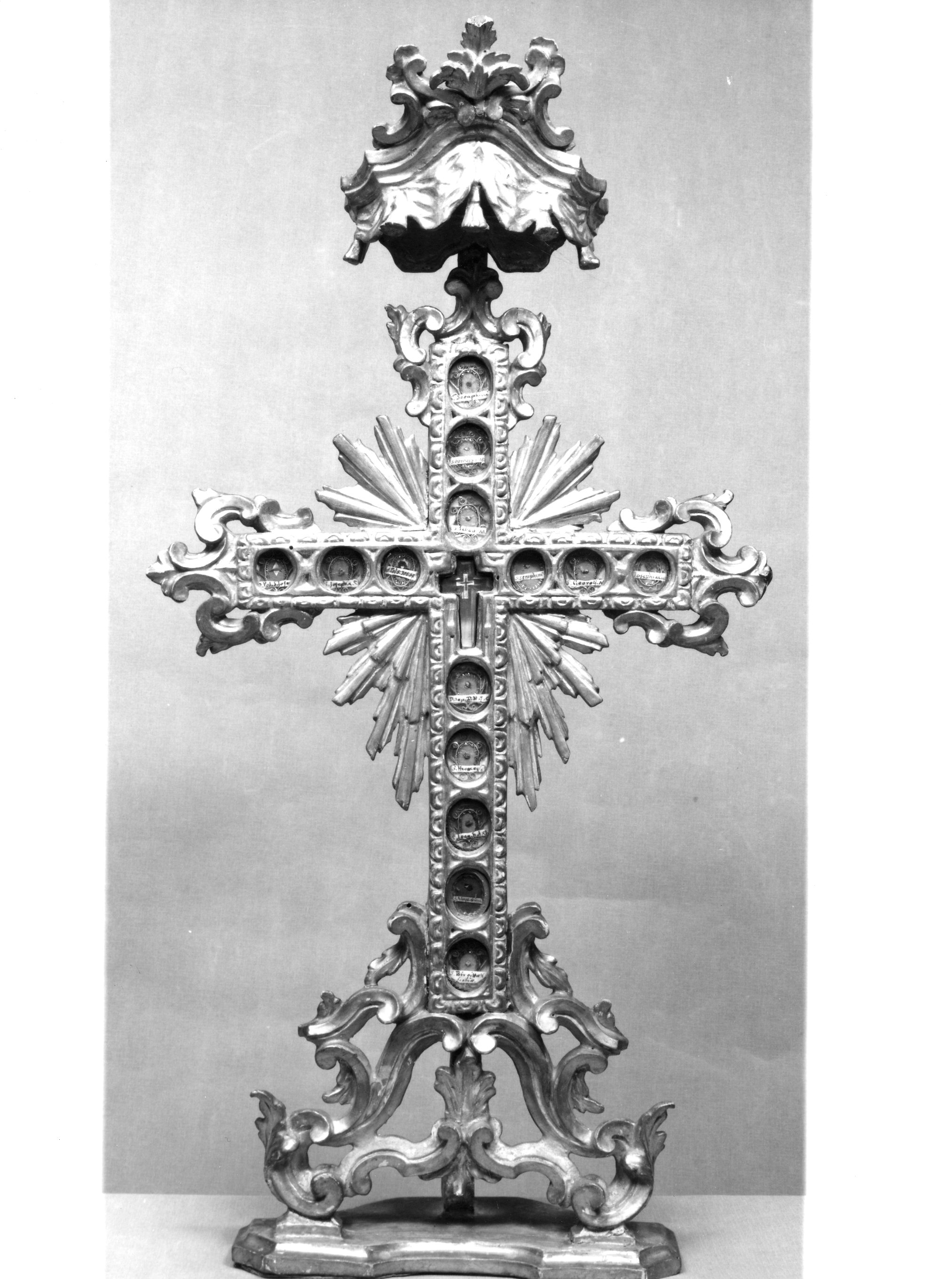 reliquiario - a croce - manifattura toscana (prima metà sec. XIX)