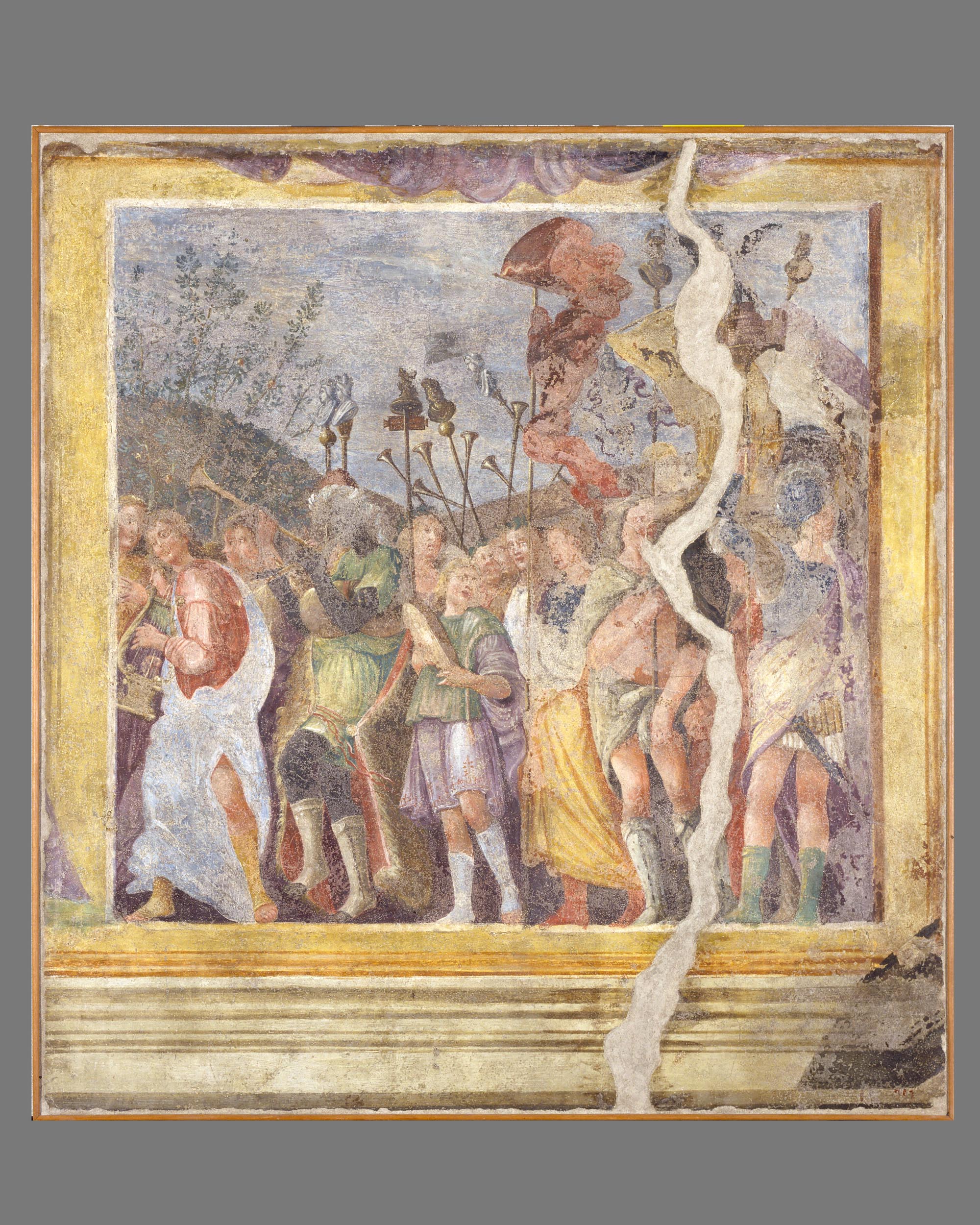Musici e portainsegne (dipinto, ciclo) di Dondi Ludovico (attribuito) (sec. XVI)
