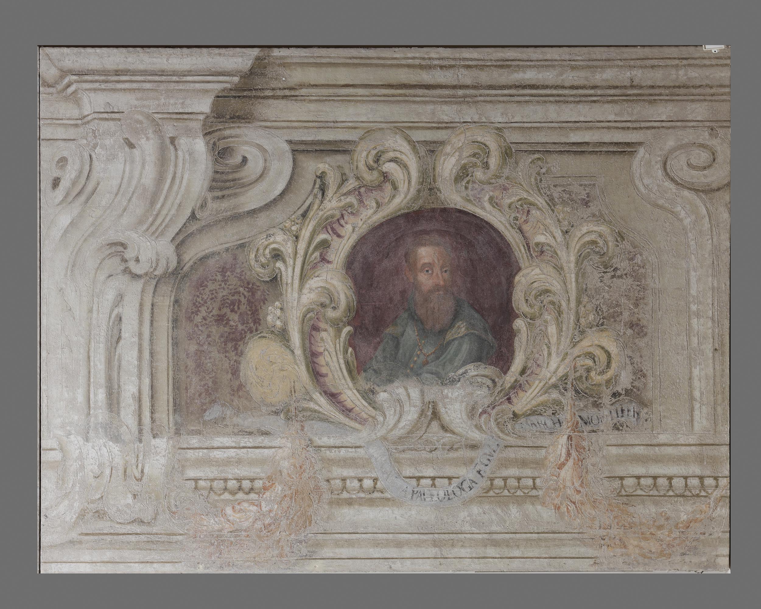 Fregio con ritratto di Federico II Gonzaga (dipinto, elemento d'insieme) di Calabrò Antonio (attribuito) (sec. XVIII)