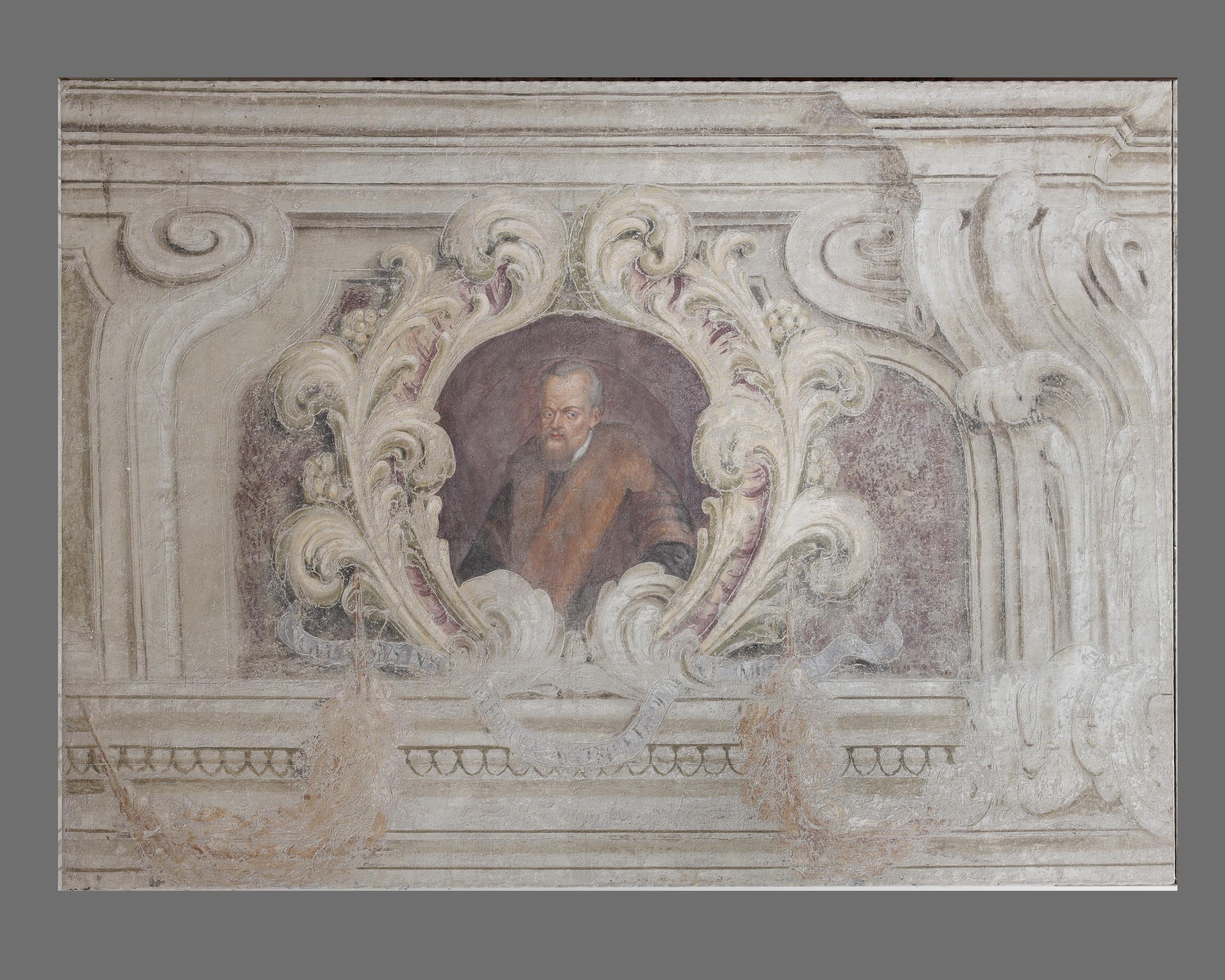 Fregio con ritratto di Guglielmo Gonzaga (dipinto, elemento d'insieme) di Calabrò Antonio (attribuito) (sec. XVIII)