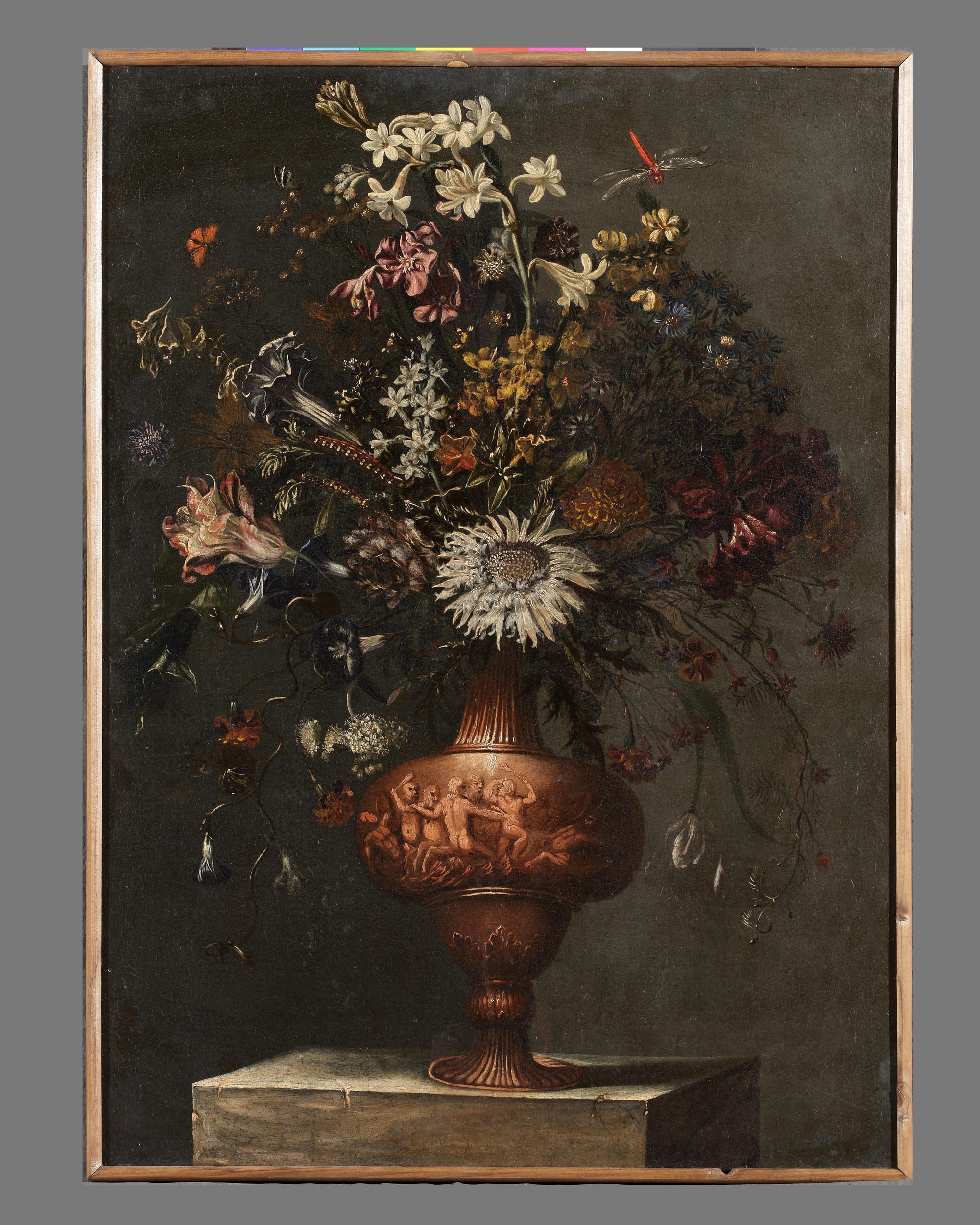 vaso con fiori (dipinto, opera isolata) di Francesco Mantovano (cerchia) (sec. XVII)