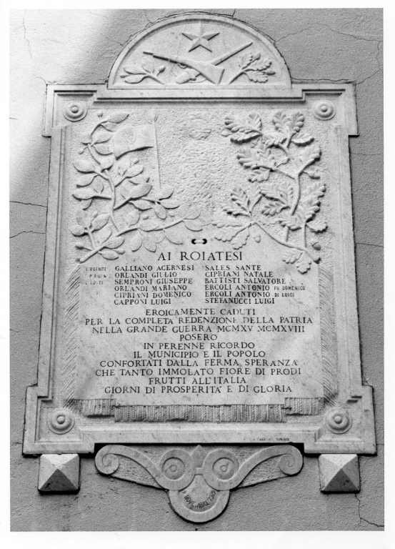lapide commemorativa ai caduti di Zaccaria A (sec. XX)