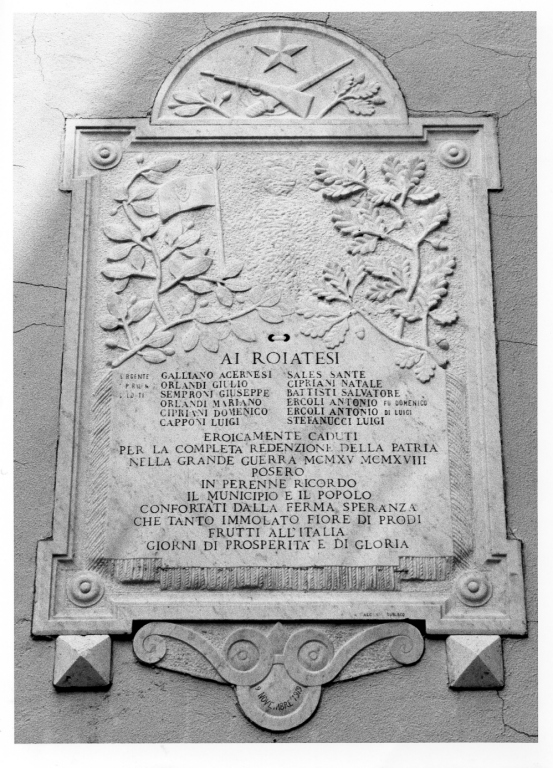 lapide commemorativa ai caduti di Zaccaria A (sec. XX)