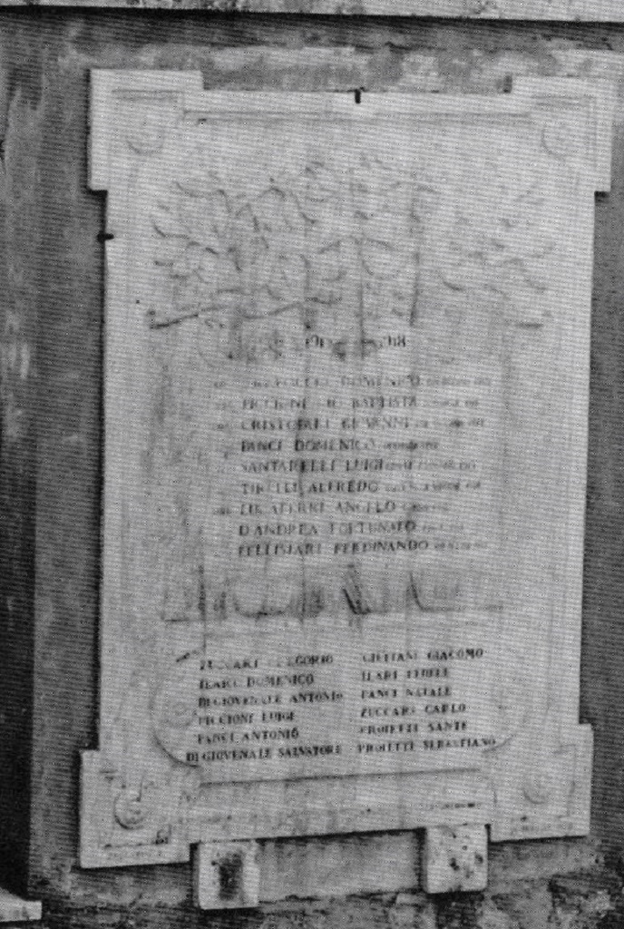 lapide commemorativa ai caduti di Zaccaria A (sec. XX)