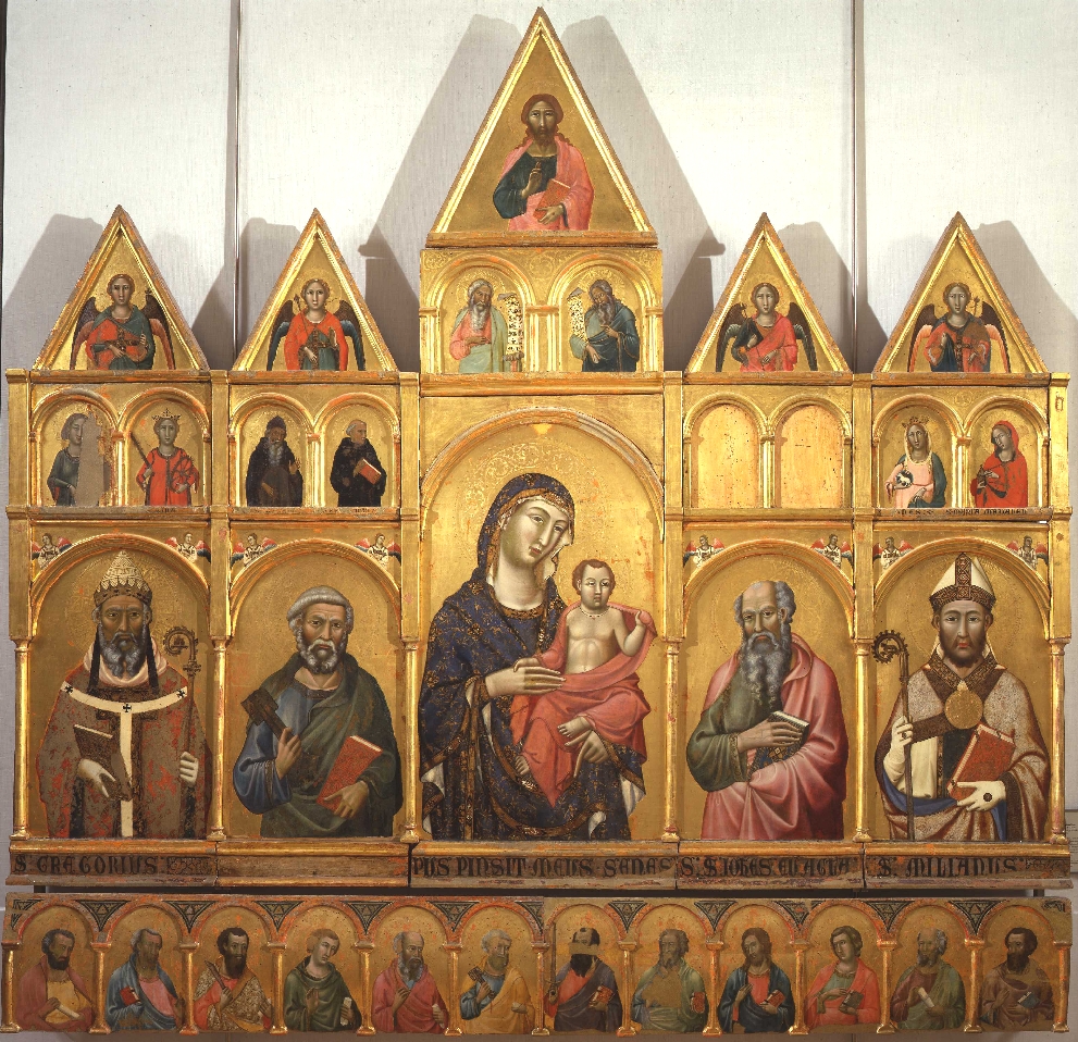 Madonna con Bambino (scomparto di polittico, elemento d'insieme) di Meo di Guido da Siena (sec. XIV)