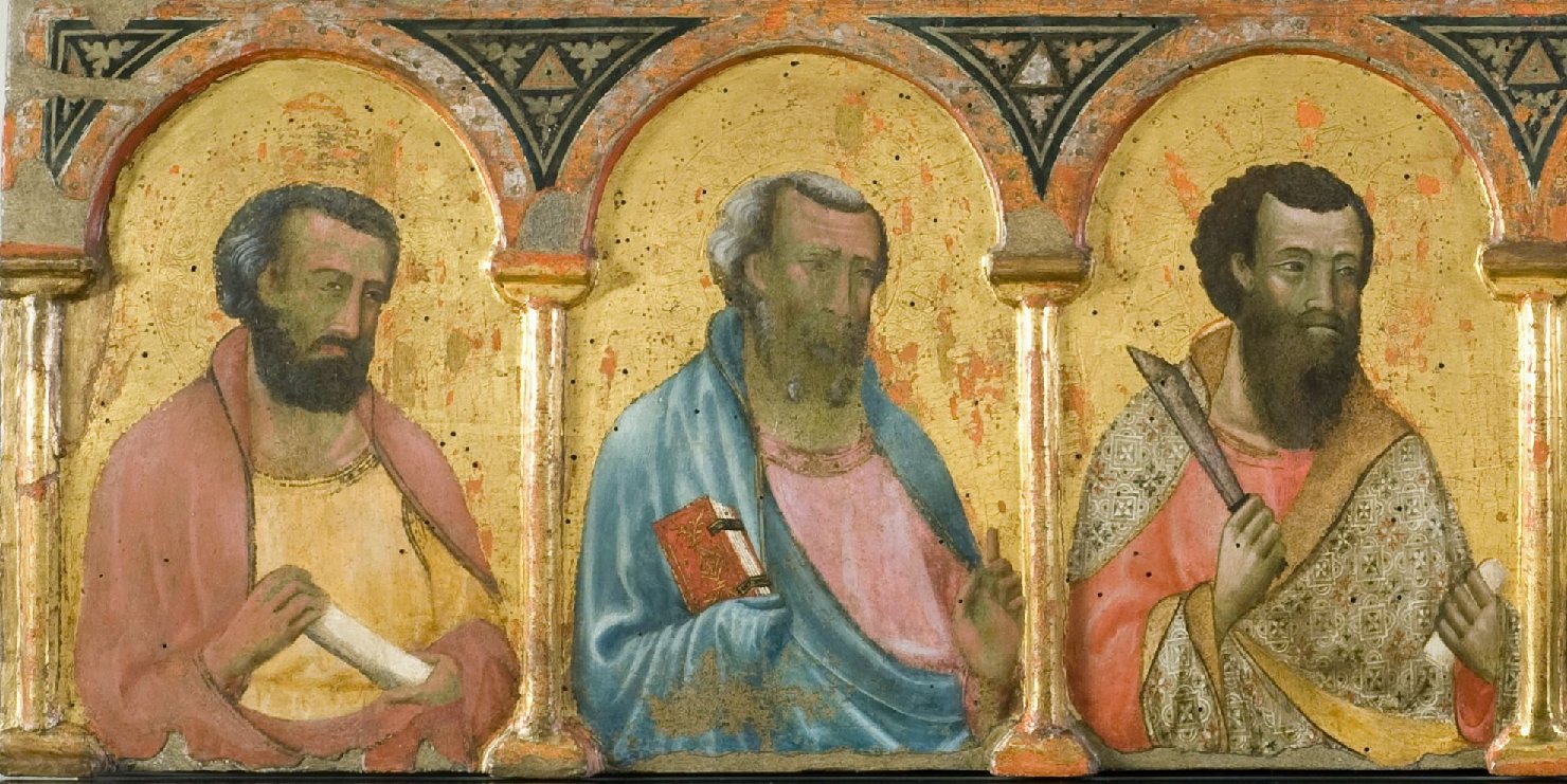 apostoli (scomparto di polittico, elemento d'insieme) di Meo di Guido da Siena (sec. XIV)