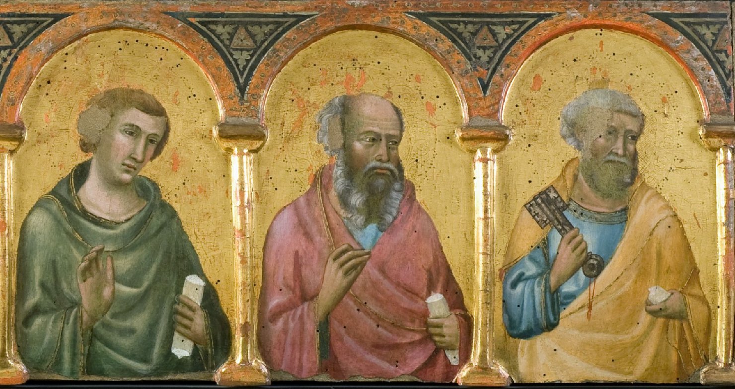 apostoli (scomparto di polittico, elemento d'insieme) di Meo di Guido da Siena (sec. XIV)