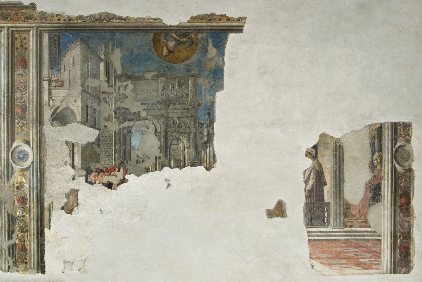 San Ludovico resuscita un bambino travolto da un uomo a cavallo (dipinto, elemento d'insieme) di Bonfigli Benedetto (attribuito) (seconda metà sec. XV)