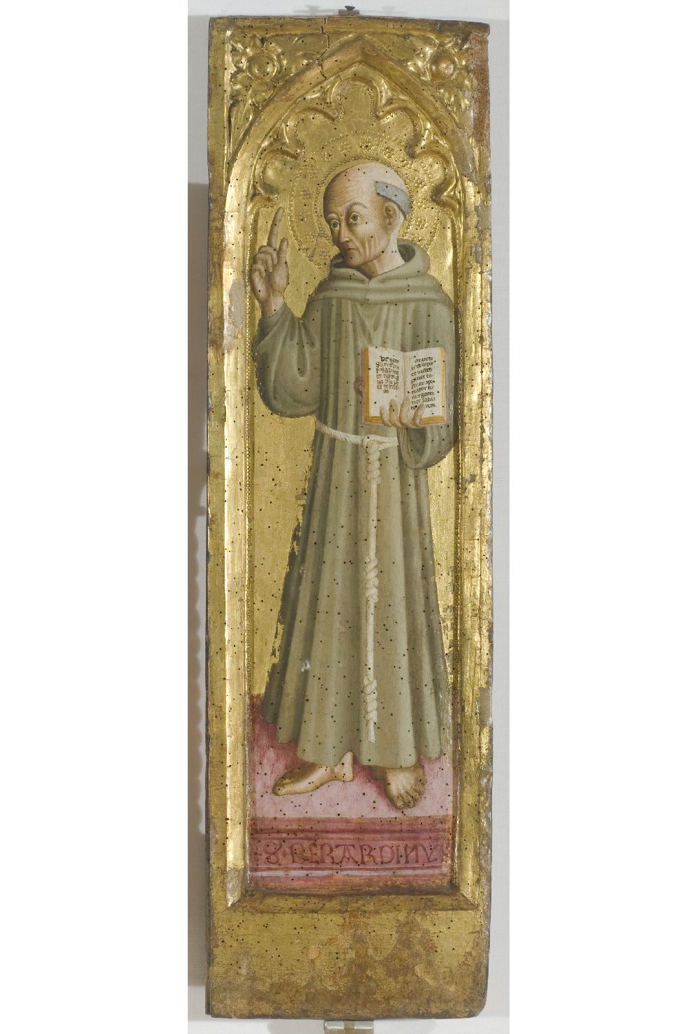 San Bernardino da Siena (scomparto di polittico, elemento d'insieme) di Mariano d'Antonio (attribuito) (metà sec. XV)