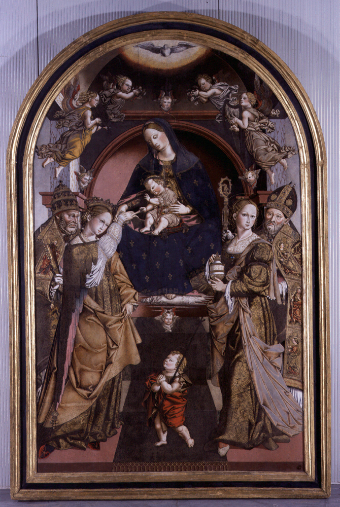 matrimonio mistico di Santa Caterina d'Alessandria (dipinto, opera isolata) di Bernardino di Mariotto dello Stagno (attribuito) (prima metà sec. XVI)