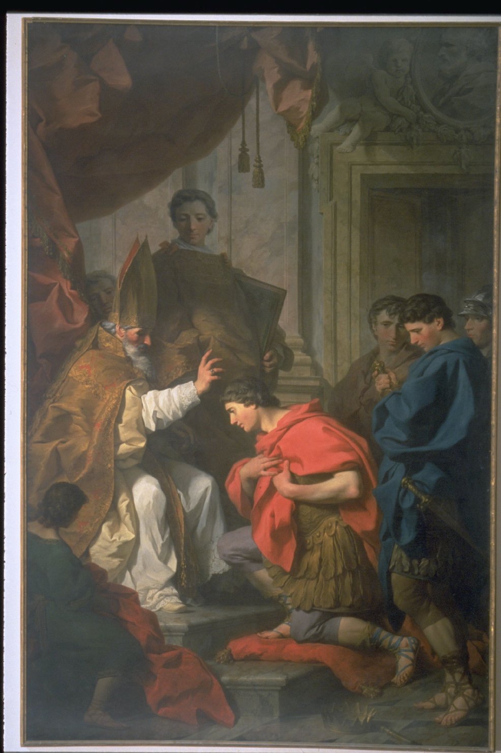 Sant'Ambrogio assolve l'imperatore Teodosio (dipinto, opera isolata) di Subleyras Pierre (sec. XVIII)