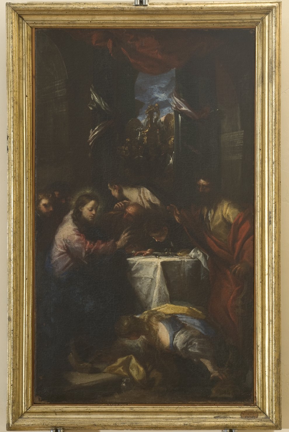 cena in casa di Simone il fariseo (dipinto, opera isolata) di Luti Benedetto (attribuito) (fine/ inizio secc. XVII/ XVIII)