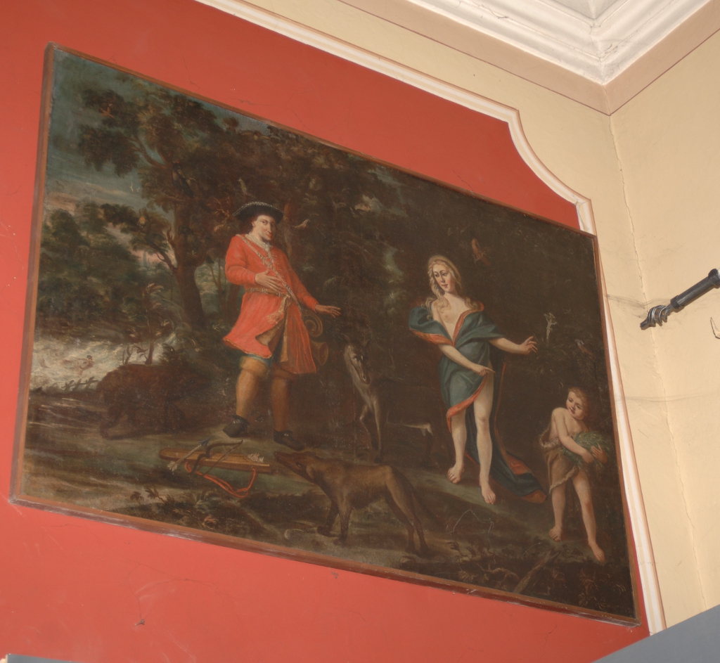 Tre figure in un paesaggio (dipinto) - ambito parmense (metà XVIII)