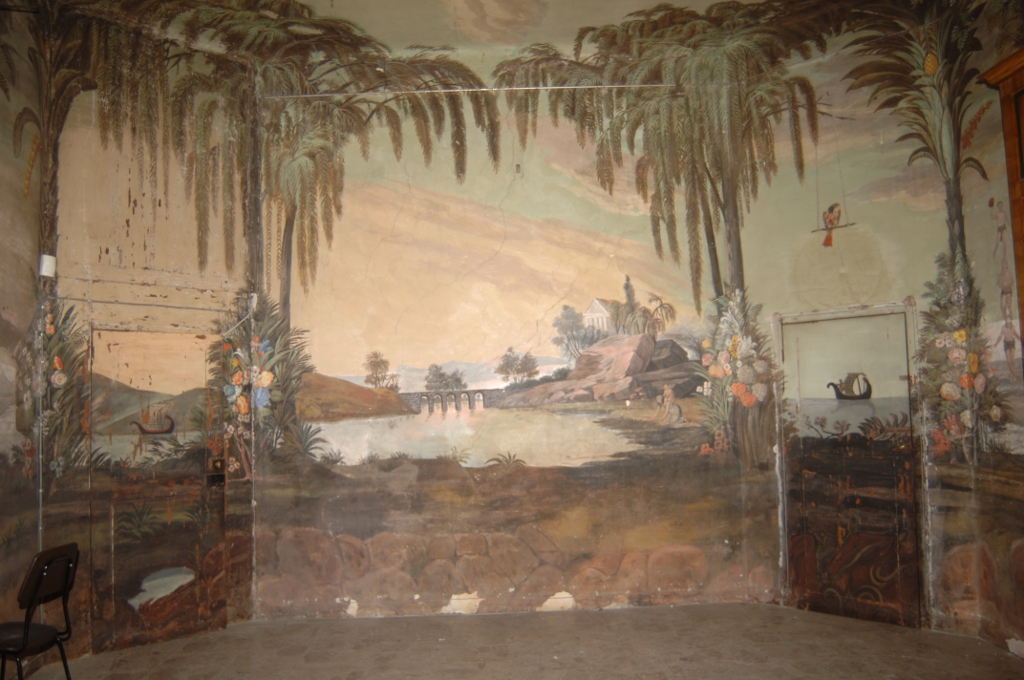 Paesaggi e personaggi orientali, americani, africani, Napoleone, Carlo V e Maria Luigia (decorazione pittorica, complesso decorativo) - ambito parmense (metà XIX)