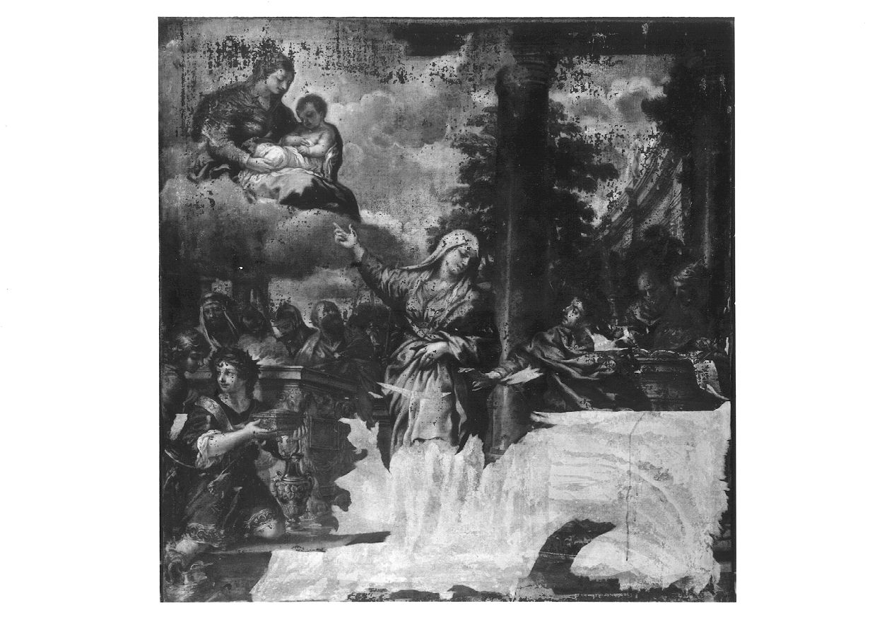 Madonna con Bambino e santa (dipinto, opera isolata) - ambito romano (?) (seconda metà sec. XVII)