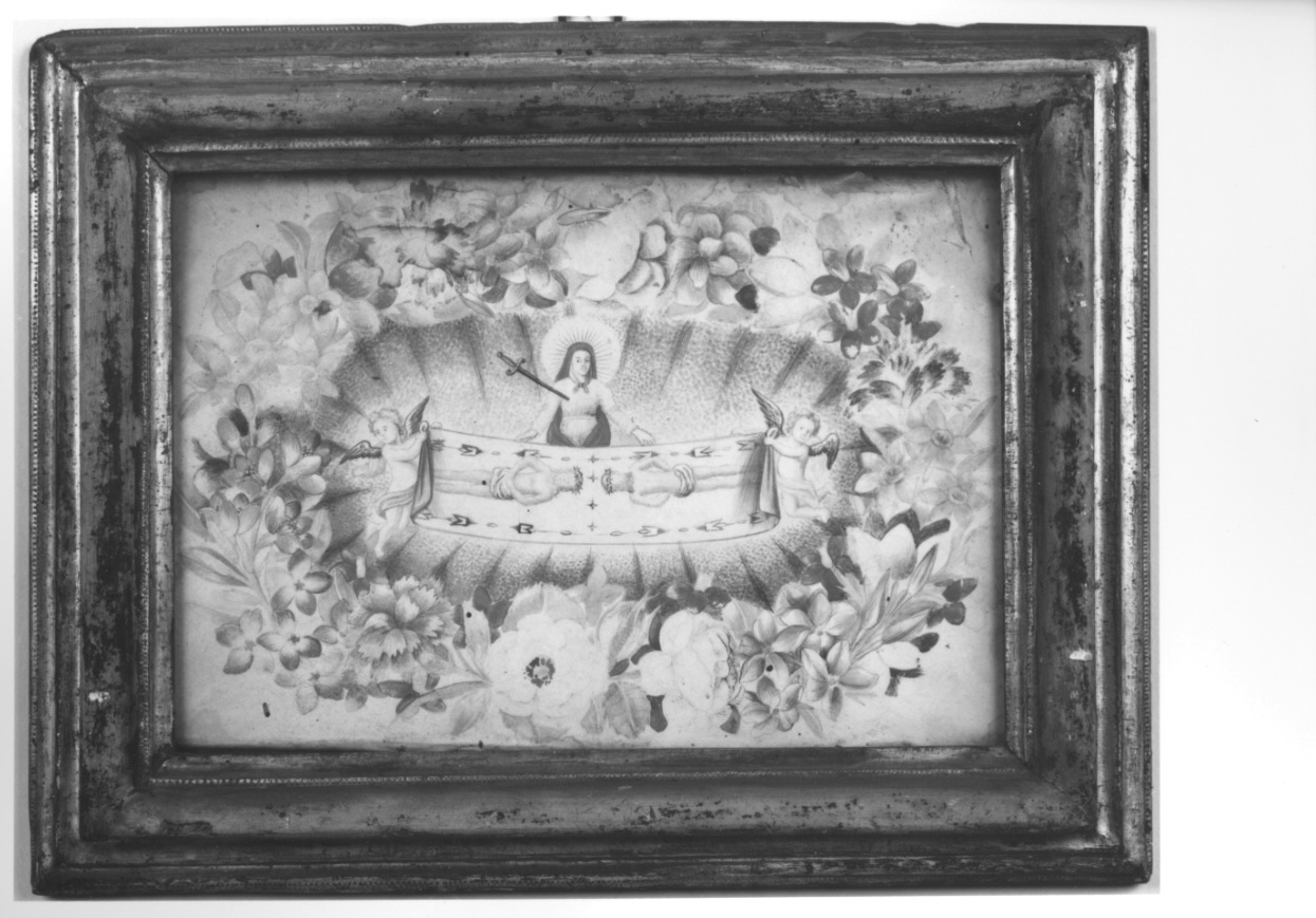 Sacra Sindone sorretta dalla Madonna e da angioletti (dipinto, opera isolata) - ambito piemontese (inizio sec. XVIII)