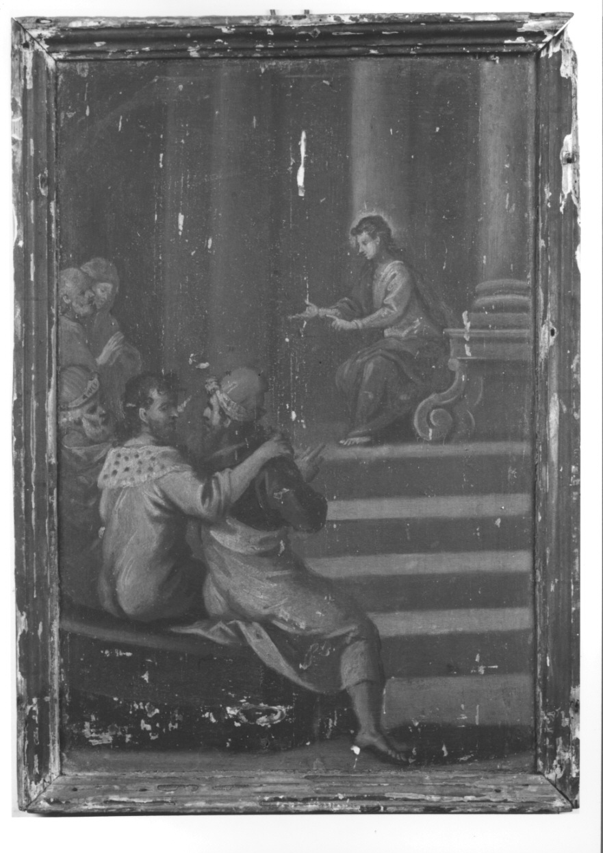 disputa di Gesù con i dottori nel tempio (dipinto, opera isolata) - ambito piemontese (prima metà sec. XVIII)