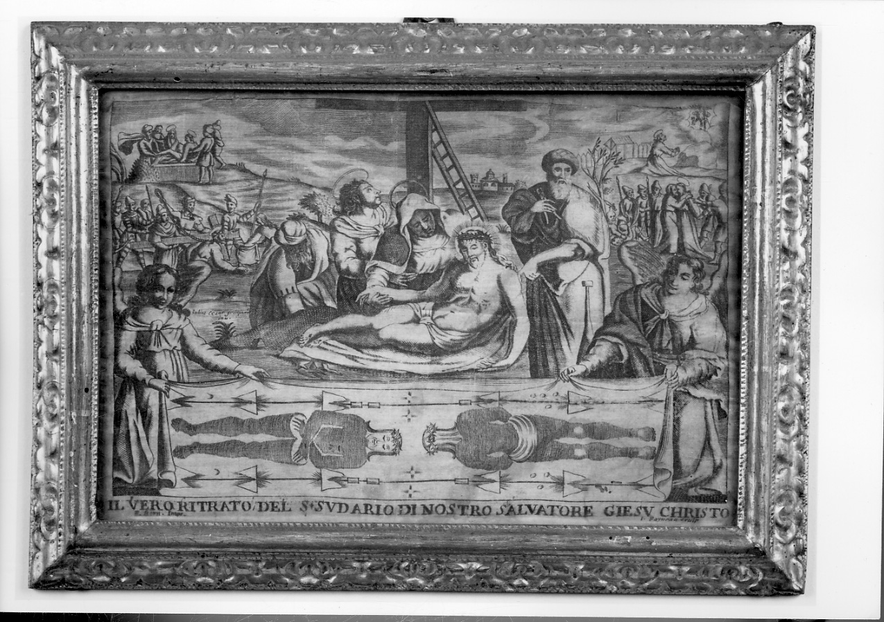 storie della passione di Cristo e Sacra Sindone (stampa) di Grampini Giulio Cesare, Fayneau Giovanni (fine sec. XVII)