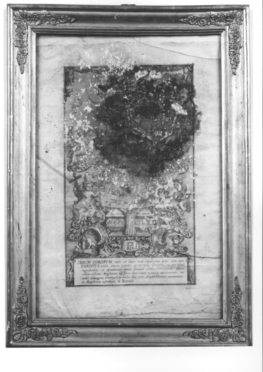 Sacra Sindone con simboli della Passione (stampa) di Bianchi Bartolomeo (prima metà sec. XVIII)