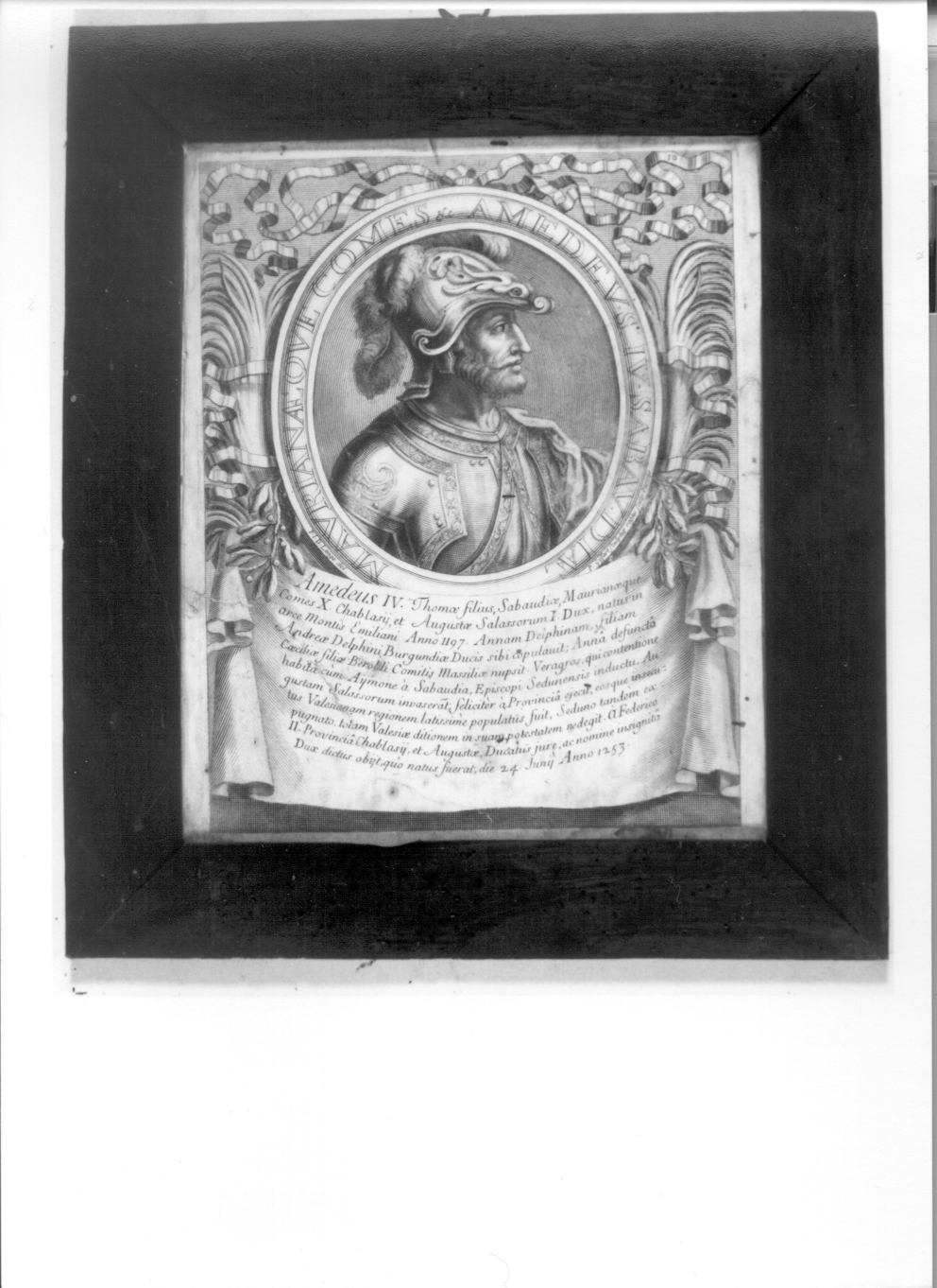 ritratto a mezzo busto di Amedeo IV di Savoia (stampa, elemento d'insieme) di De Lange François, Giffart Pierre (inizio sec. XVIII)