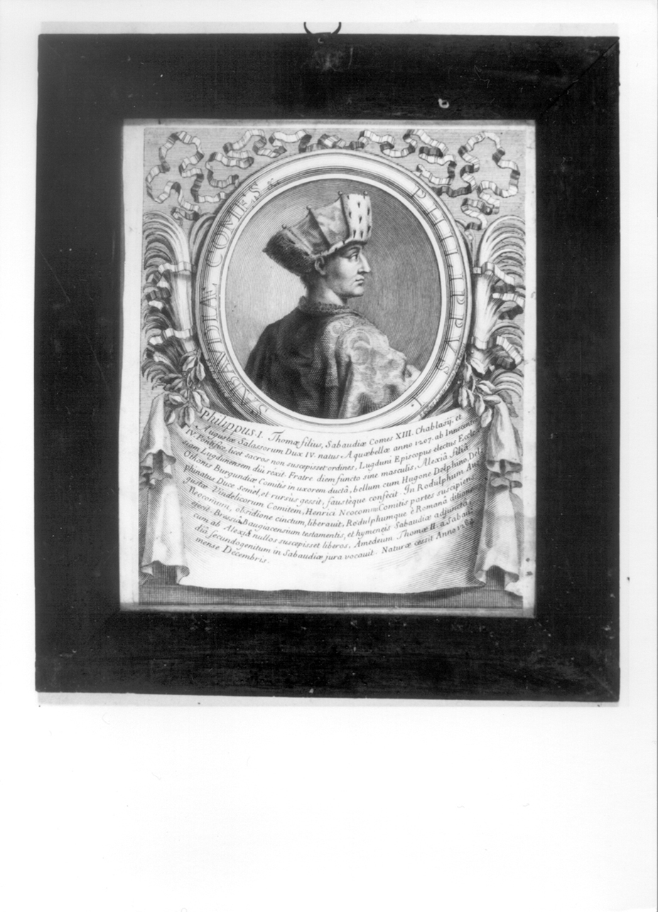 ritratto a mezzo busto di Filippo I di Savoia (stampa, elemento d'insieme) di De Lange François, Giffart Pierre (inizio sec. XVIII)