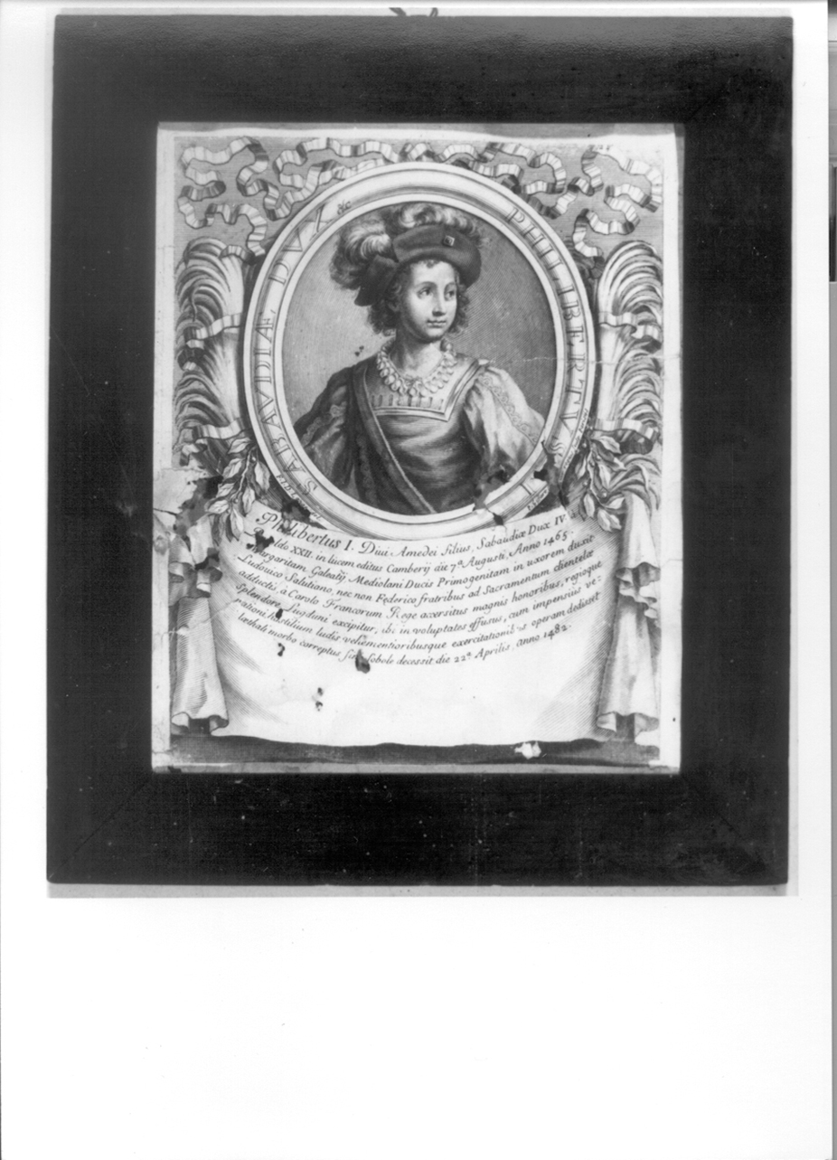 ritratto a mezzo busto di Filiberto I di Savoia (stampa, elemento d'insieme) di De Lange François, Giffart Pierre (inizio sec. XVIII)