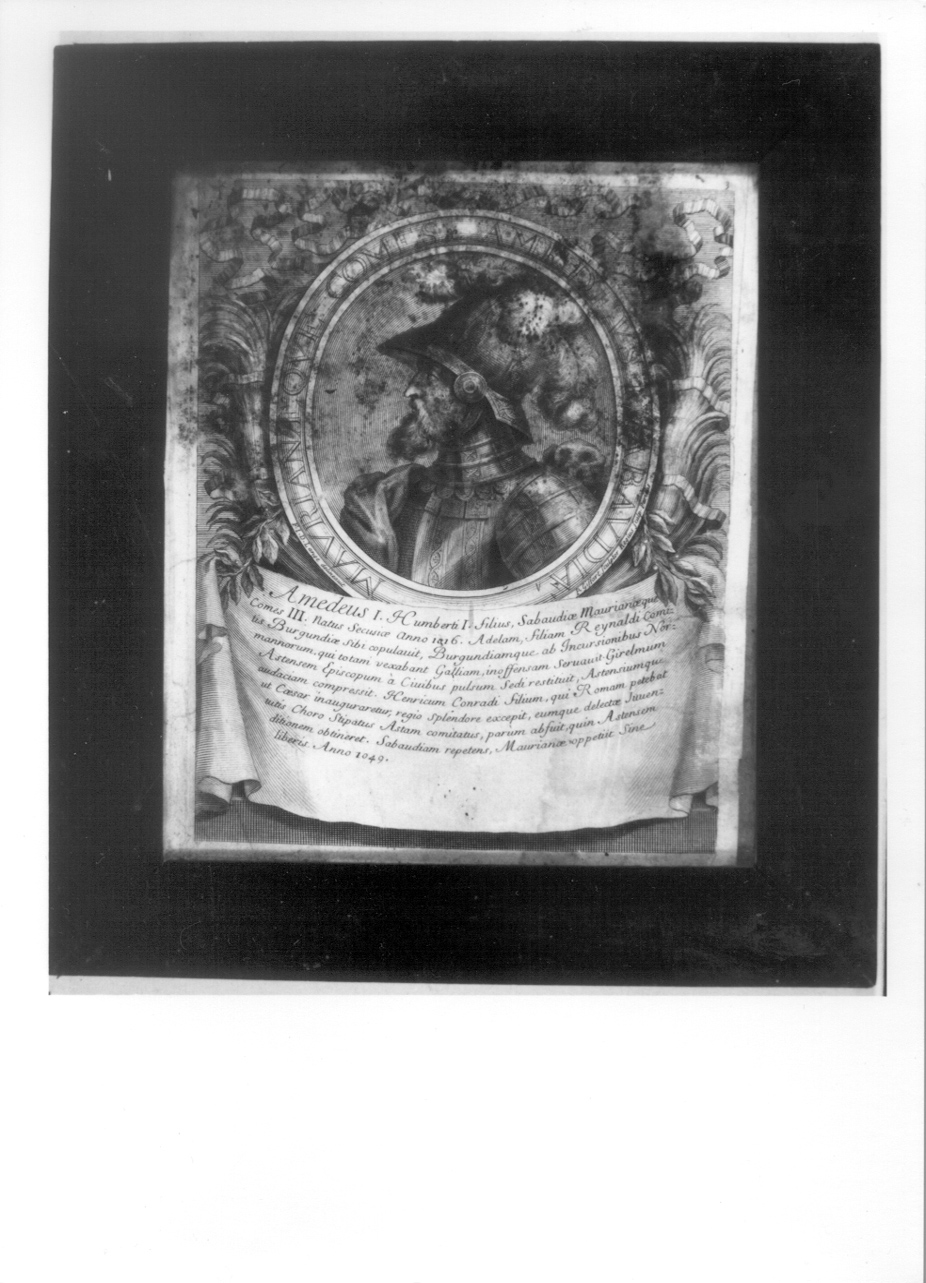ritratto a mezzo busto di Amedeo I di Savoia (stampa, elemento d'insieme) di De Lange François, Giffart Pierre (inizio sec. XVIII)