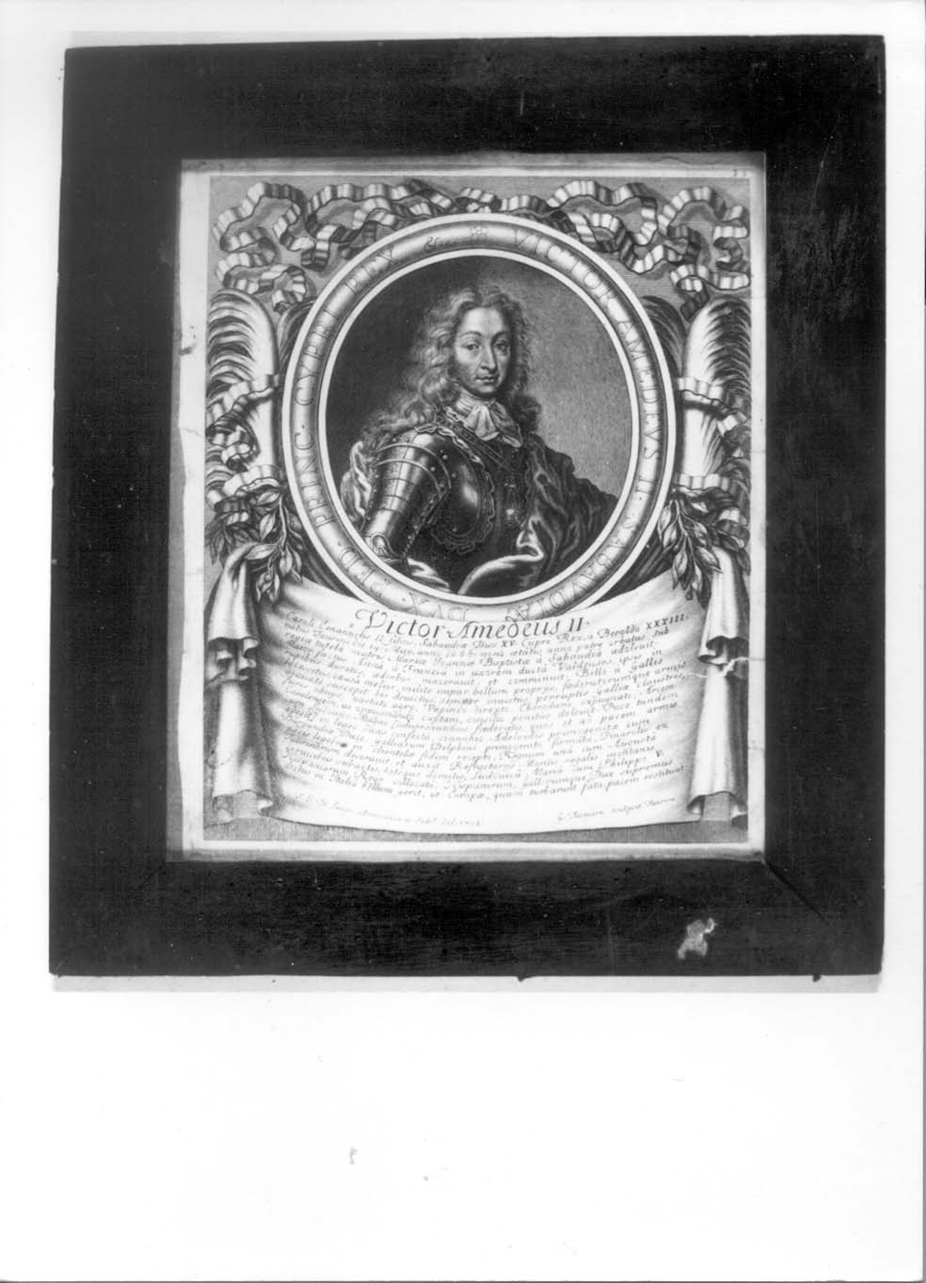 ritratto a mezzo busto di Vittorio Amedeo II di Savoia (stampa, elemento d'insieme) di De Lange François, Tasnière Georges (inizio sec. XVIII)