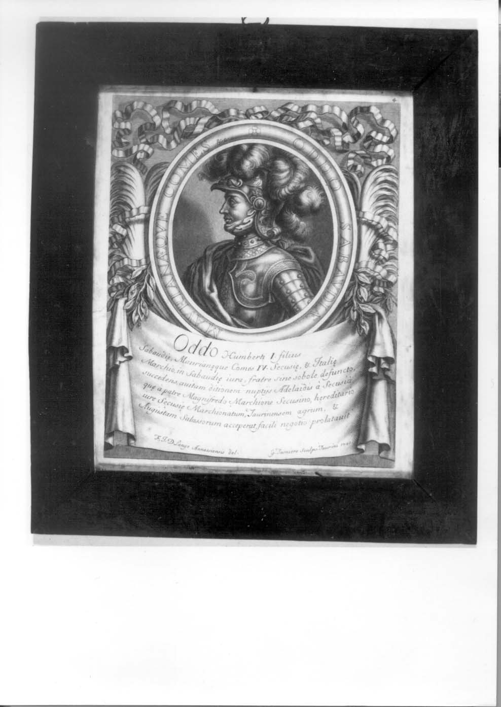 ritratto a mezzo busto di Oddone di Savoia (stampa, elemento d'insieme) di De Lange François, Tasnière Georges (inizio sec. XVIII)