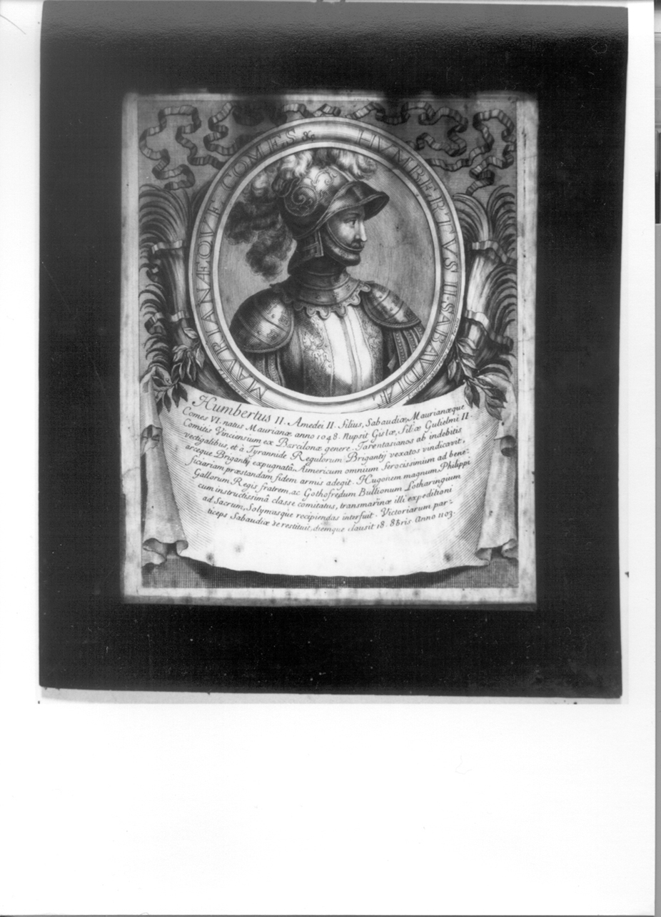 ritratto a mezzo busto di Umberto II conte di Savoia e Maurienne (stampa, elemento d'insieme) di De Lange François, Giffart Pierre (inizio sec. XVIII)