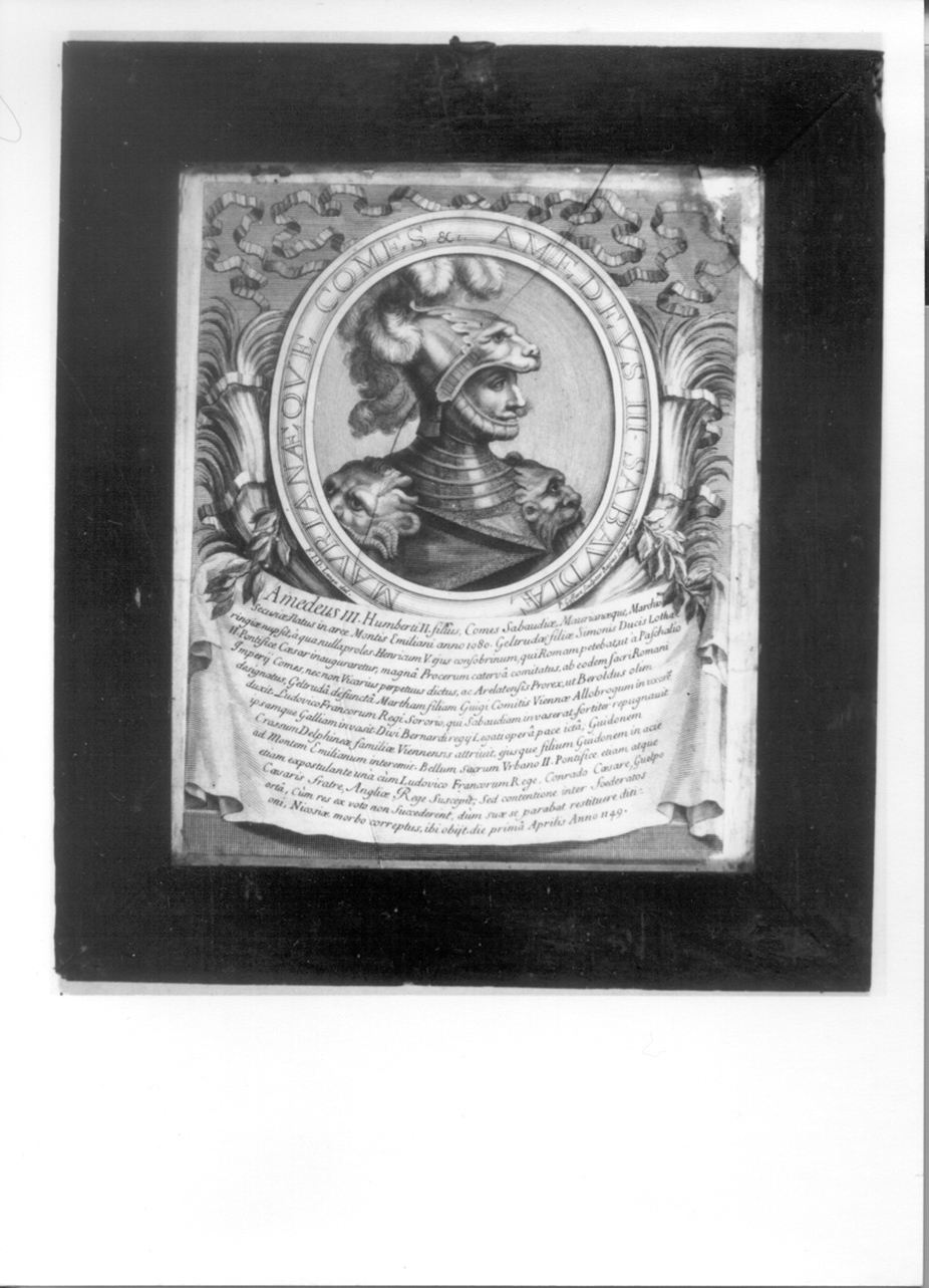 ritratto a mezzo busto di Amedeo III di Savoia (stampa, elemento d'insieme) di De Lange François, Giffart Pierre (inizio sec. XVIII)