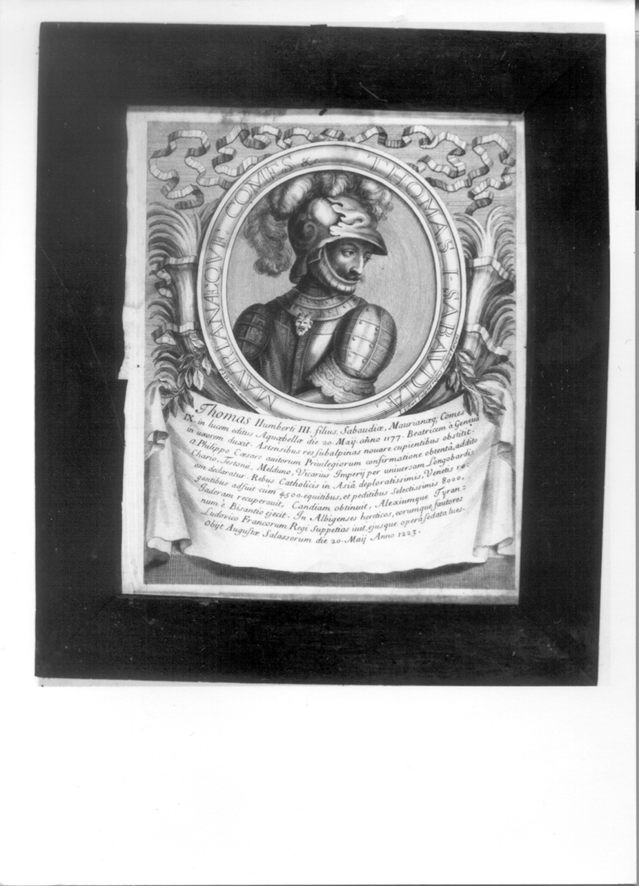 ritratto a mezzo busto di Tommaso I di Savoia (stampa, elemento d'insieme) di De Lange François, Giffart Pierre (inizio sec. XVIII)