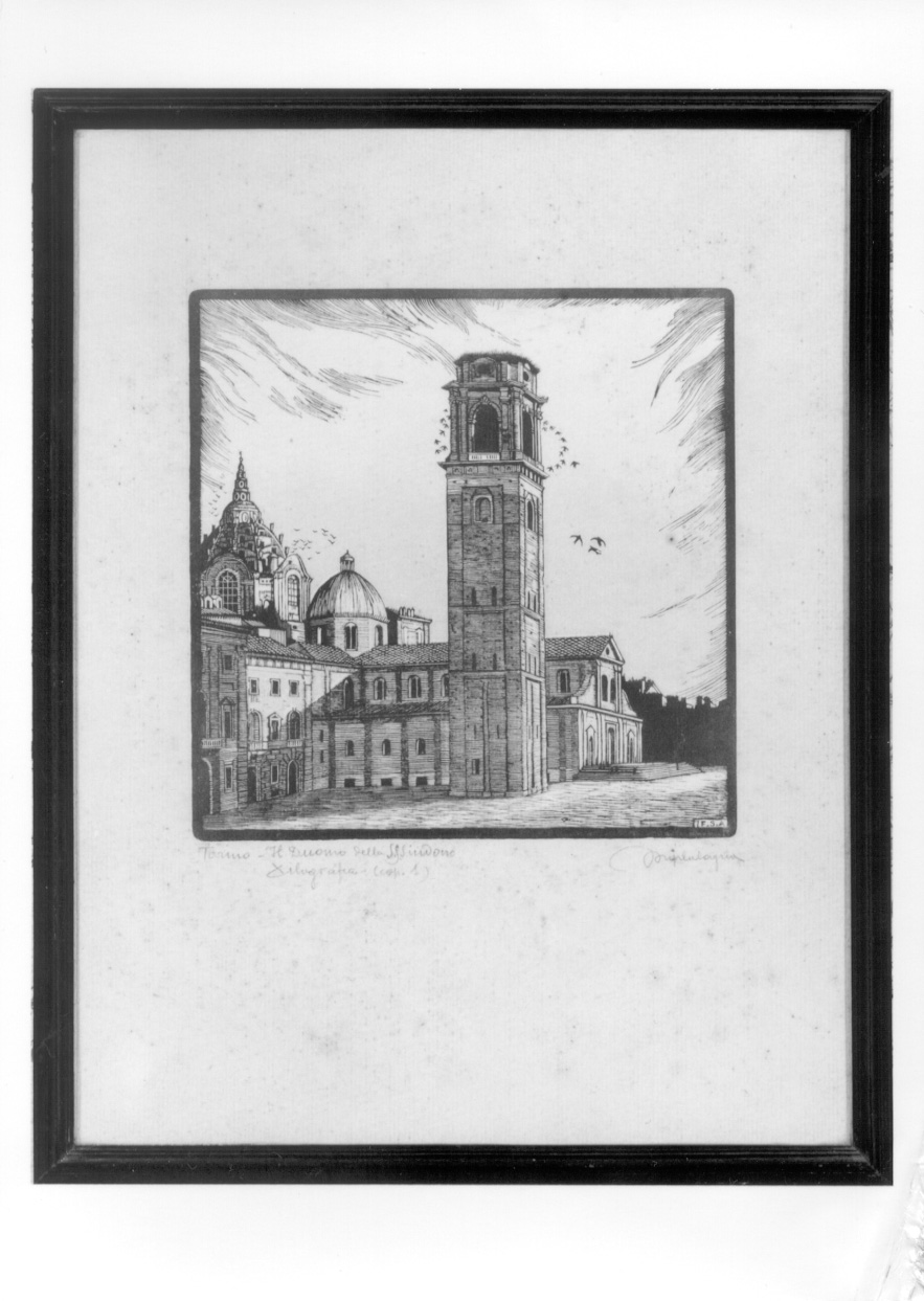 veduta del Duomo di Torino (stampa, elemento d'insieme) di Acqualagna Francesco Saverio (prima metà sec. XX)