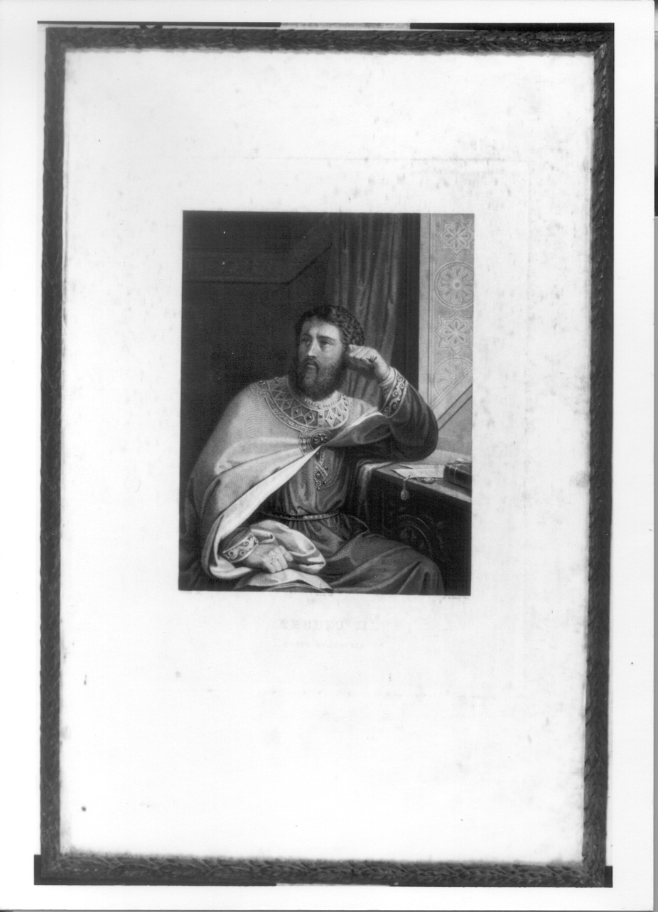 ritratto a mezza figura di Amedeo II di Savoia (stampa, elemento d'insieme) di Busato Giovanni, Carelli Giacomo (seconda metà sec. XIX)