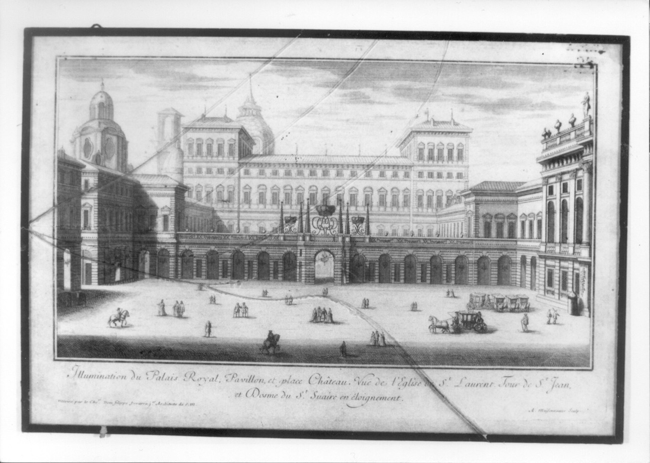 veduta del Palazzo Reale di Torino (stampa, elemento d'insieme) di Juvarra Filippo, Maisonneuve A (primo quarto sec. XVIII)